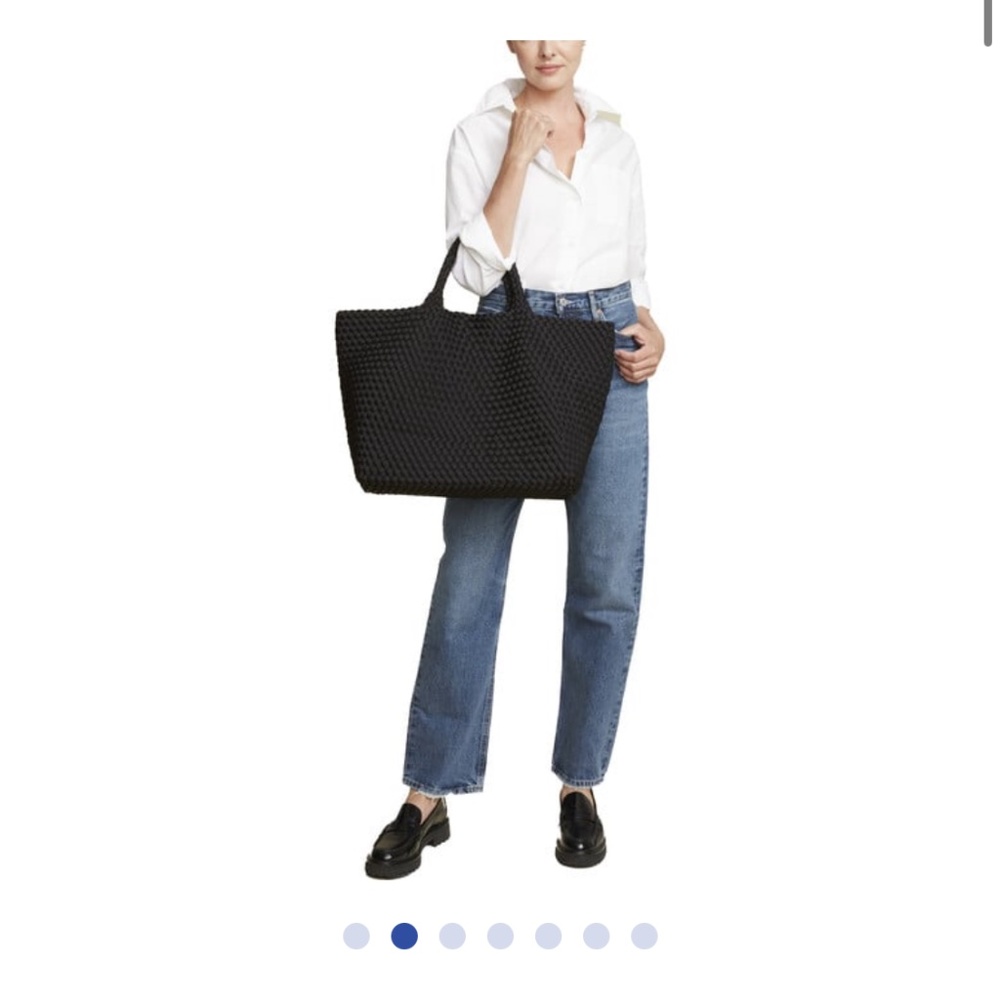 St Barths Large Tote Black Naghedi $340 NWOT